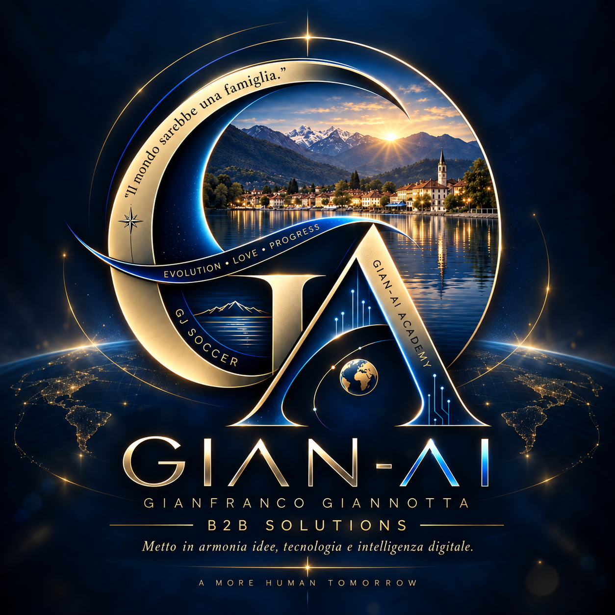 GIAN-AI di Gianfranco Giannotta — logo originale oro e blu